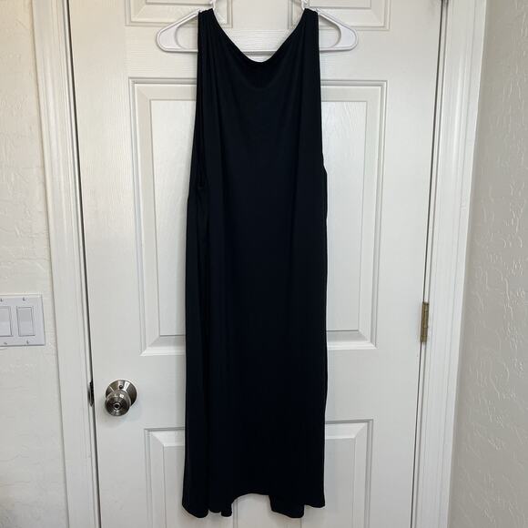 J Jill Wearever Collection Layered Maxi Dress Womens 3X Black Sleeveless Stretch - Picture 4 of 13